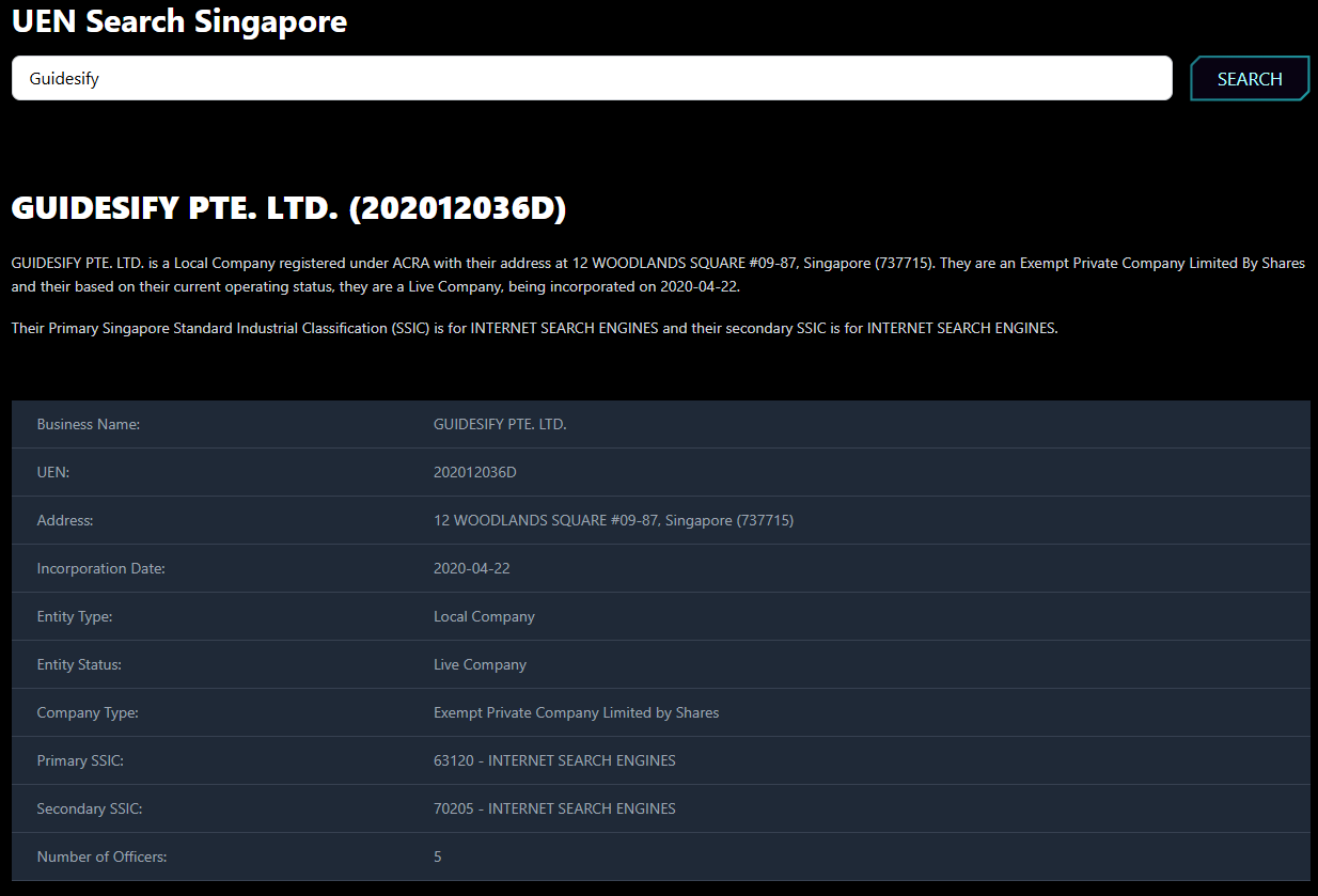 UEN Search Preview